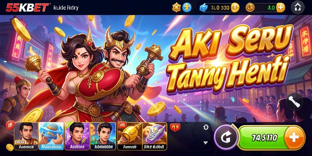 Tampilan aksi mengagumkan dalam gameplay seru 55KBET.