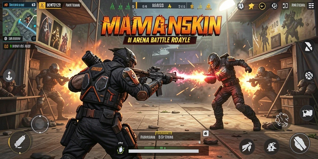 Tangkapan layar BENTO123 menampilkan pertempuran epik di arena Battle Royale.