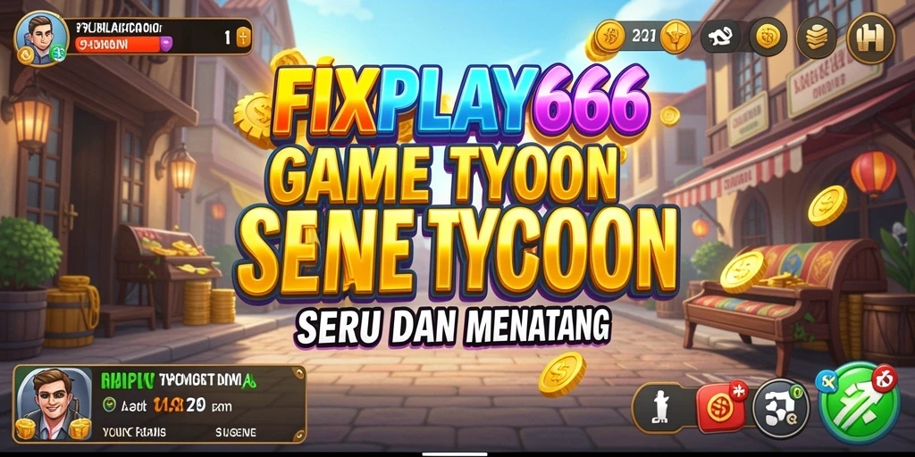 Tampilan gameplay seru dalam FIXPLAY666 menunjukkan pengelolaan bisnis Tycoon.
