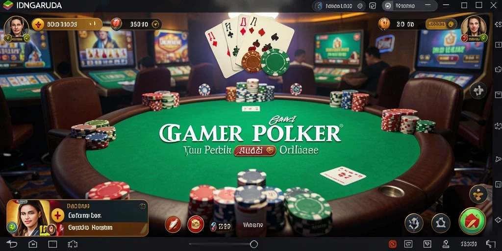 Tampilan menarik dari gameplay Poker di IDNGARUDA.