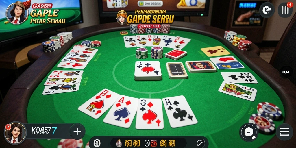 Screenshot menampilkan gameplay Gaple yang seru dan kompetitif.
