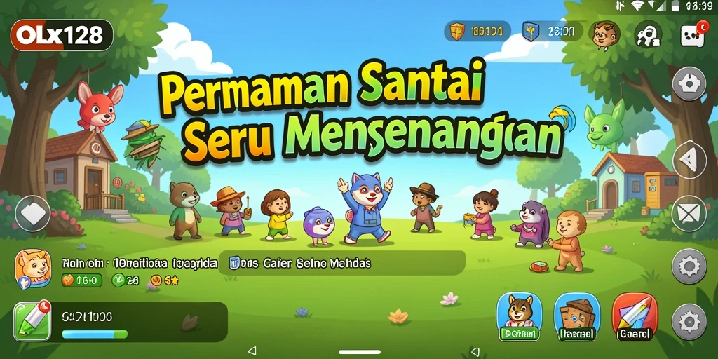 Tampilan gameplay OLX128 yang seru dan penuh warna.