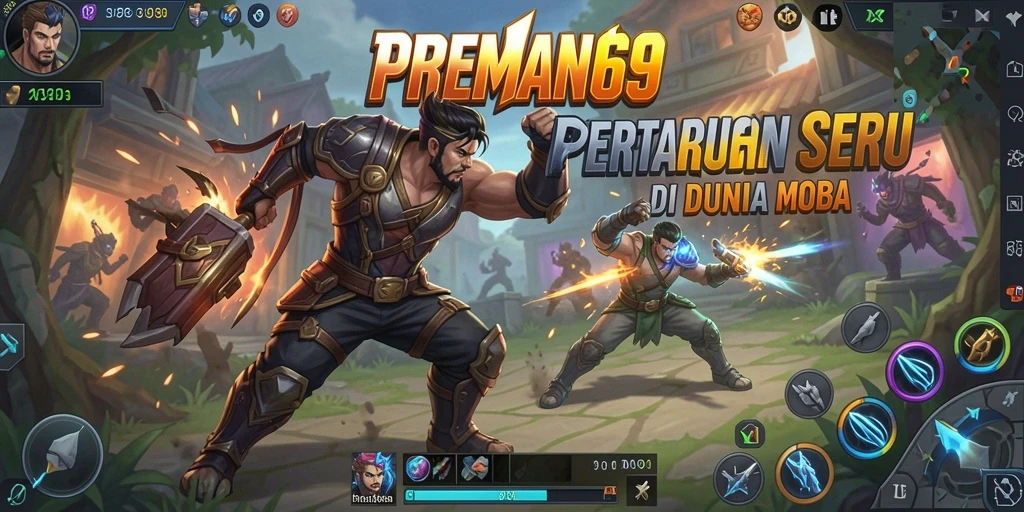 Screenshot gameplay PREMAN69 dengan aksi seru di arena MOBA.