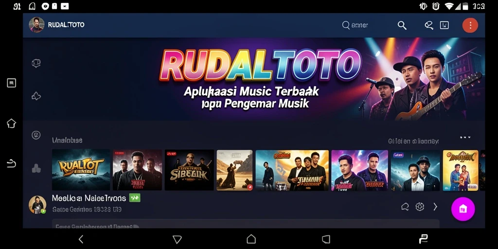 Screenshot RUDALTOTO menampilkan antarmuka permainan musik yang menarik.