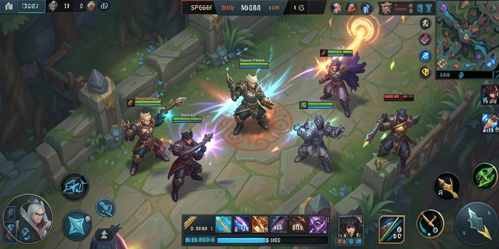 Tangkapan layar gameplay SP666 yang menunjukkan aksi pertarungan tim melawan musuh.